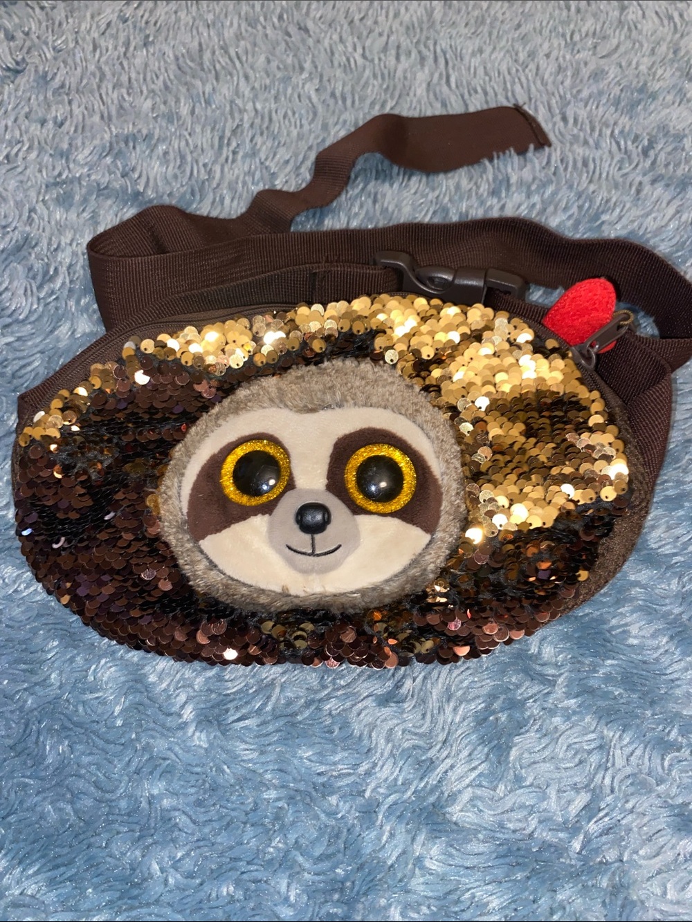 Ty Beanie Boos Dangler Sloth Sequin Belt Bag Fanny Pack Festival